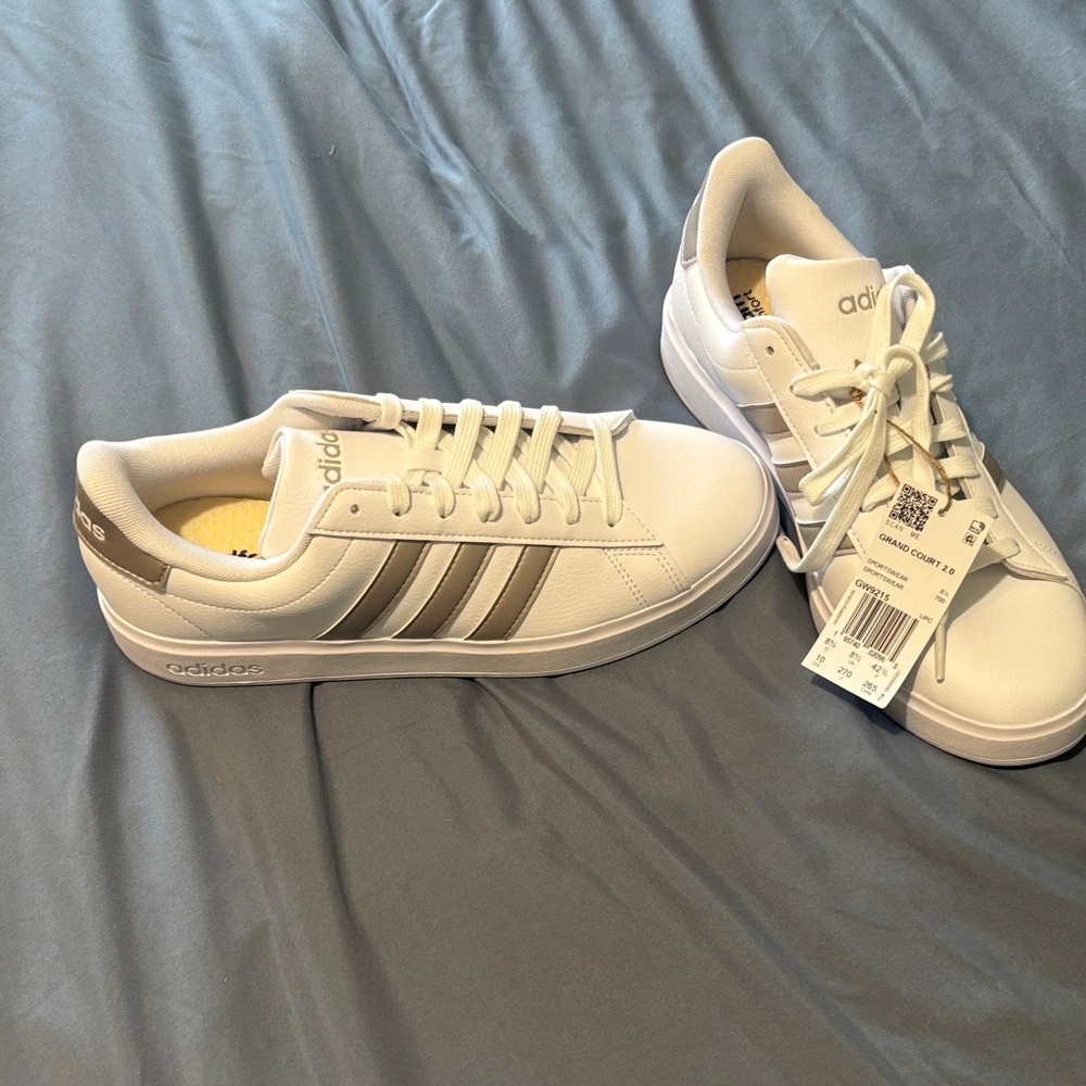 Adidas Classic White and Gray Shoes